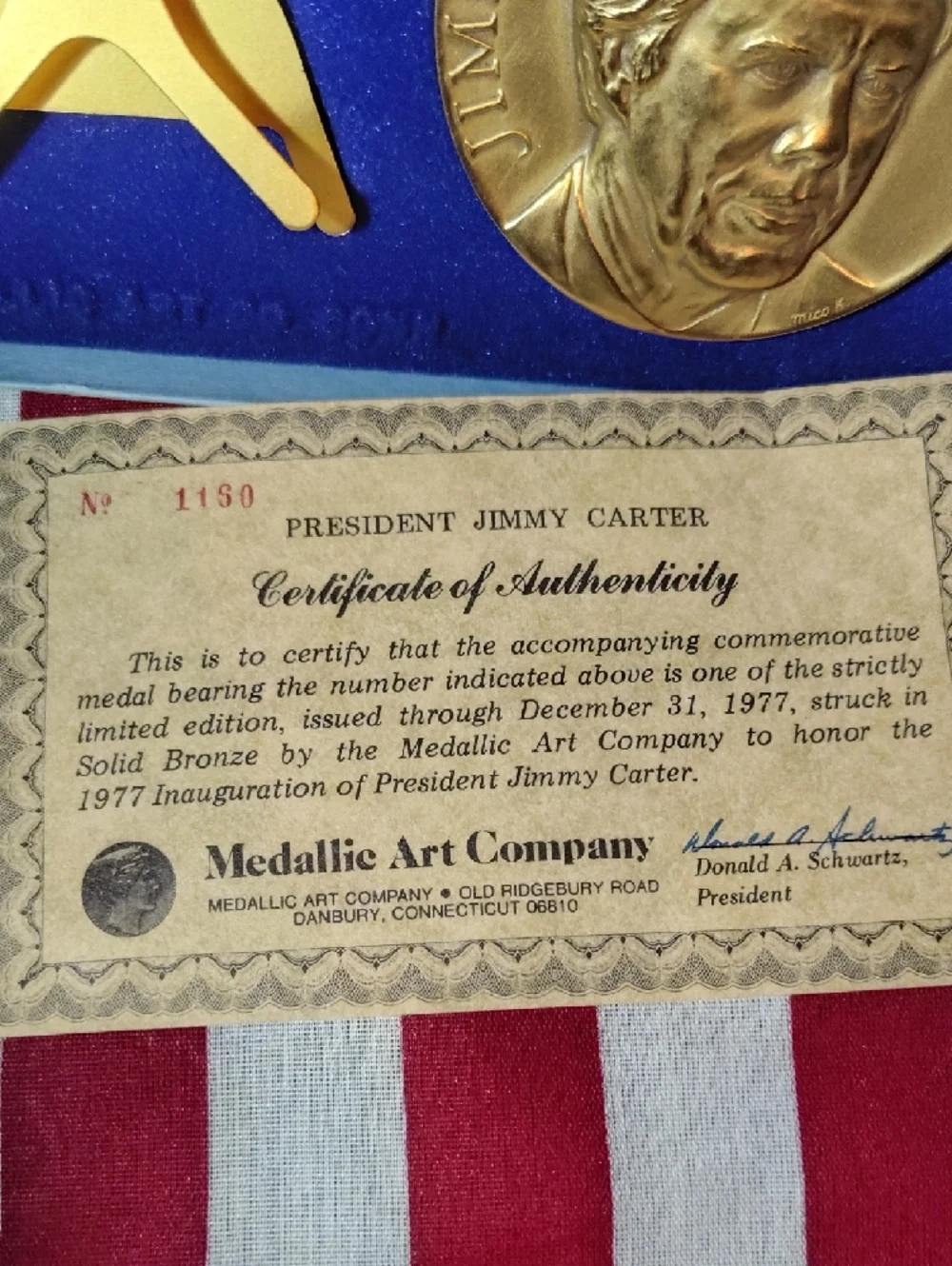 🌹PRISTINE 1977 Jimmy Carter Official Inaugural Medal – Low # Limited Edition🌹